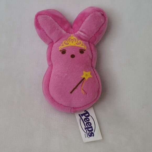 Peeps Just Born Pink Plush Mini Plush Stuffed Toy Tiara Wand 4.5" - Picture 2 of 8
